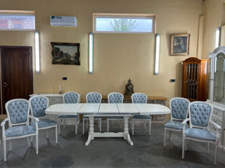 Masa alba cu 8 scaune,produs din lemn, Белый стол с 8 стульями, деревянное изделие, foto 12