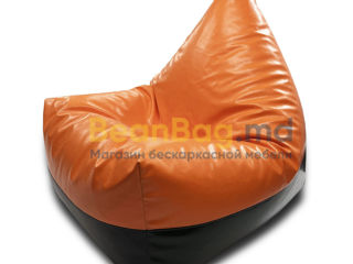 BeanBag Piramida XL din Ecopiele culoare Oranj foto 5