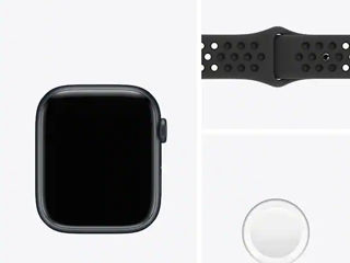 Apple Watch Nike Series 7, GPS, 45mm Midnight Aluminium Case, Anthracite/Black Nike Sport Band фото 3