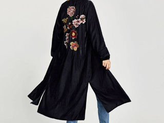 Set Zara din velvet rochie + kimono (cardigan)