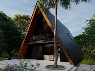 Casă de lemn tip A-Frame / stil modern / P+M / 93,80 m2 / Arhitect, Inginer, Construcție, Proiecte foto 2