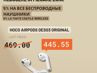 Беспроводные наушники (căști fără fir) Apple / Hoco / AceFast / XO - AirPods foto 15