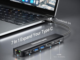 Многопортовый адаптер USB C Hub foto 2