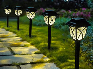 Наружные солнечные фонари - 6 светодиодных садовых фонарей для патио, двора, дорожки, лужайки foto 1