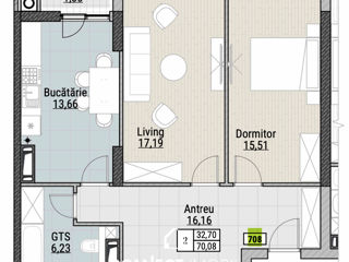 Apartament cu 1 cameră, 42 m², Durlești, Chișinău foto 17