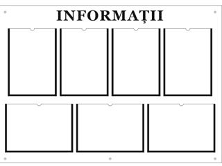 Panou informativ cu 7 buzunare A4 ,alb foto 1