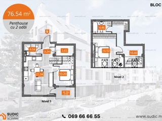 Apartament cu 2 camere, 77 m², Telecentru, Chișinău foto 4