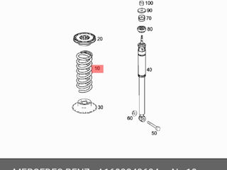 Оригиналные новие задние пружина подвески a1693243604 mercedes-benz,b 180 ngt,b 170 ngt 2buc.3000lei foto 4