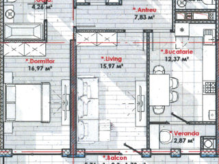 Apartament cu 2 camere, 67 m², Telecentru, Chișinău foto 2