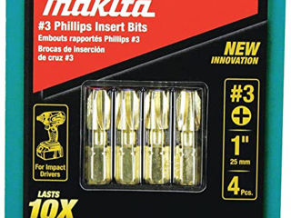 Makita B-34964 Impact Gold #3 Phillips Insert Bit, 4 шт./уп.
