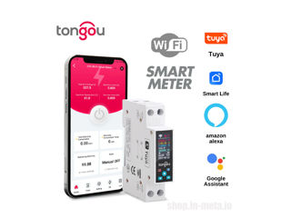 Contor de energie electrică TONGOU AC 1P TUYA WiFi TO-Q-SYS foto 2