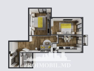 2-х комнатная квартира, 62 м², Центр, Кодру, Кишинёв мун. фото 6