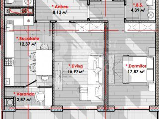 Apartament cu 2 camere, 72 m², Telecentru, Chișinău foto 3