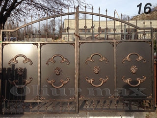 Copertine, balustrade,  porți, garduri, gratii, uși metalice,alte confecții din fier forjat. foto 3