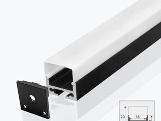 Profil din aluminiu pentru bandă LED incastrat rigips, panlight, profil LED incastrat sub tencuiala foto 12