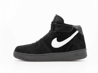 Nike Air Force 1 High Suede Black/White cu blana / с мехом foto 3