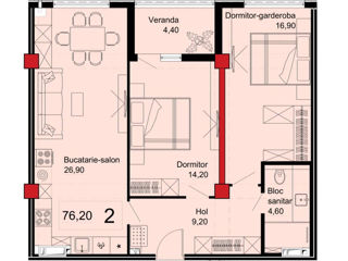 Apartament cu 2 camere, 76 m², Telecentru, Chișinău foto 9