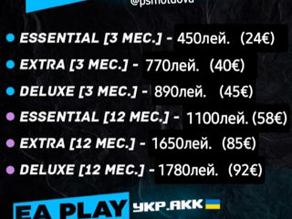Подписки для PlayStation Ps Plus EA Play в Молдове Abonament Essential Extra Premium пополнение PSN foto 2