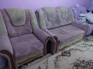 Комплект мяхкой мебели  2 кресл и один диван    всео  в камплекте foto 3