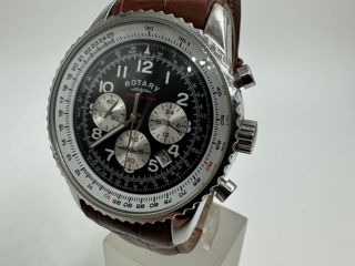 cias Rotary Chronospeed Chronograph Brown Leather Strap Watch GB03351/19, часы