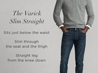 Polo Ralph Lauren Varick Slim Straight Jeans Size 40x32 New foto 3