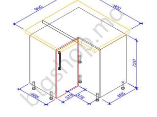 Bucatarie PS Ana 3.4x1.7m Red/White. Posibil în credit!! foto 4