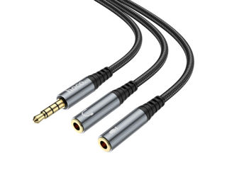 Cablu adaptor audio pentru căști HOCO UPA21 2-în-1 3,5 (mascul la 2 *female) foto 2