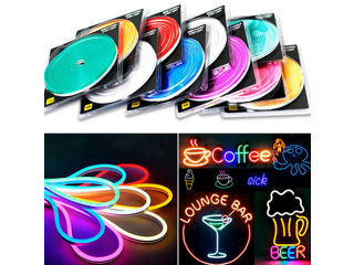 Bandă LED Neon galbenă 5 metri Bandă Flexibilă Neon    Bandă decorativă de neon impermeabilă pentru foto 6