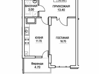 Apartament cu 1 cameră, 51 m², Ciocana, Chișinău foto 2