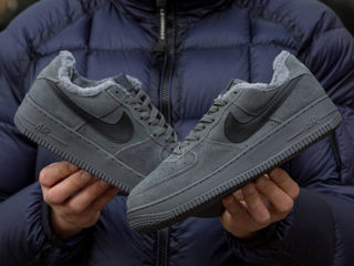 Nike Air Force 1 Low Grey  Unisex Suede cu blana/с мехом foto 4