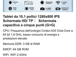 Ourzs Tableta noua / android 11 3/64gb /6000mAh foto 2