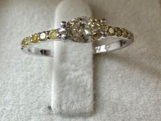 Inel de logodnă cu diamante naturale foto 2