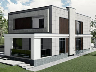 Casă de locuit individuală cu 3 niveluri / stil modern / S+P+E / 180m2 / arhitect / construcții foto 3