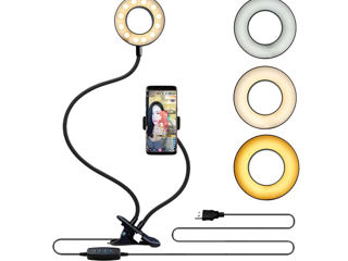 Lampa LED de masa cu suport telefon foto 4
