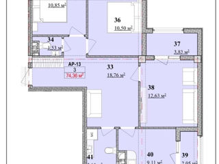 Apartament cu 3 camere, 38 m², Centru, Anenii Noi foto 10