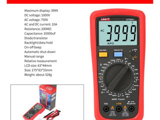 Multimeter UNI-T UT39A+ DC 1000V, AC 750V Мультиметр. foto 4