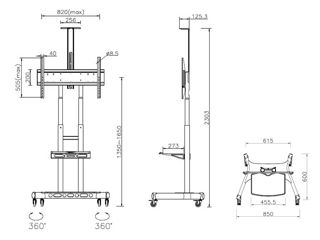 Передвижная стойка M Public Floorstand Basic 180 foto 2