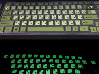 Наклейка на клавиатуру с русскими буквами !!! световая флуоресценция