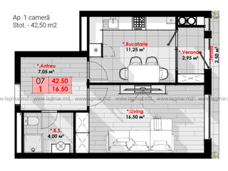 Apartament cu 1 cameră, 42 m², Râșcani, Chișinău foto 7