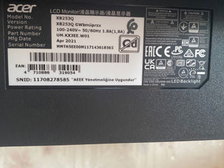 Продам игровой Монитор Acer Predator XB253QGW foto 3