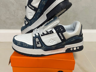 Louis Vuitton LV Trainer Monogram Denim White Blue