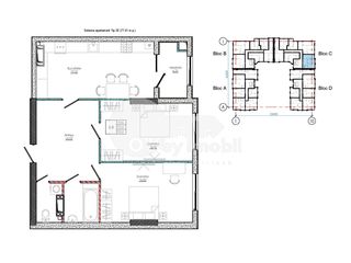 Apartament cu 2 camere, 77 m², Centru, Strășeni, Strășeni foto 2
