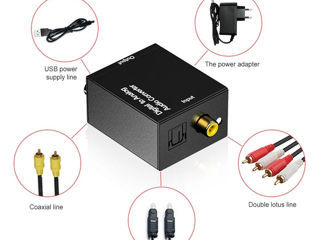 SPDIF receiver конвектор с Цифровой в аналоговый Toslink foto 3