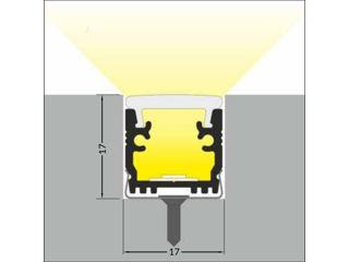 Profil din aluminiu încastrat în podea Topmet Light SET STANDARD FLOOR12 K opal U inox, lungime 2m, foto 5