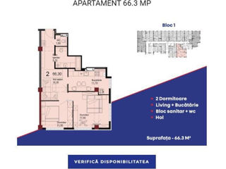 Apartament cu 1 cameră, 53 m², Telecentru, Chișinău foto 3