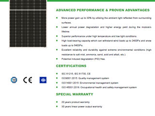 Panou fotovoltaic - bifacial Amerisolar 450 W monocristalin foto 4