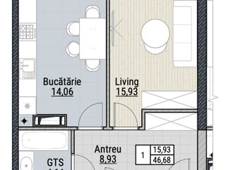 Apartament cu 2 camere, 69 m², Durlești, Chișinău foto 12