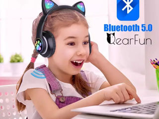 Беспроводные Bluetooth наушники "Кошачьи ушки" с LED подсветкой CAT ear XY-205 foto 7