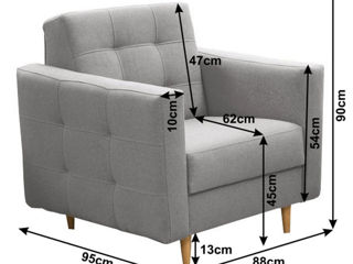 Set de mobilă moale de calitate premium (canapea cu fotoliu) foto 2