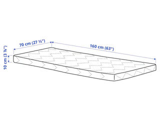 Детская кровать IKEA + матрас + наматрасник foto 4